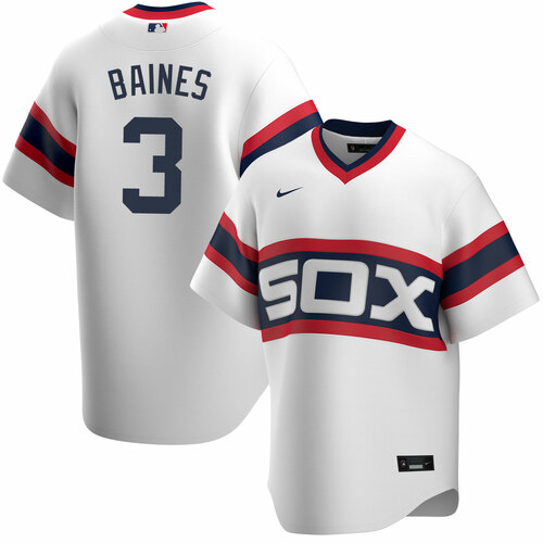 Mens Chicago White Sox Retired Player #3 Harold Baines Nike White Cooperstown Collection Home Jersey