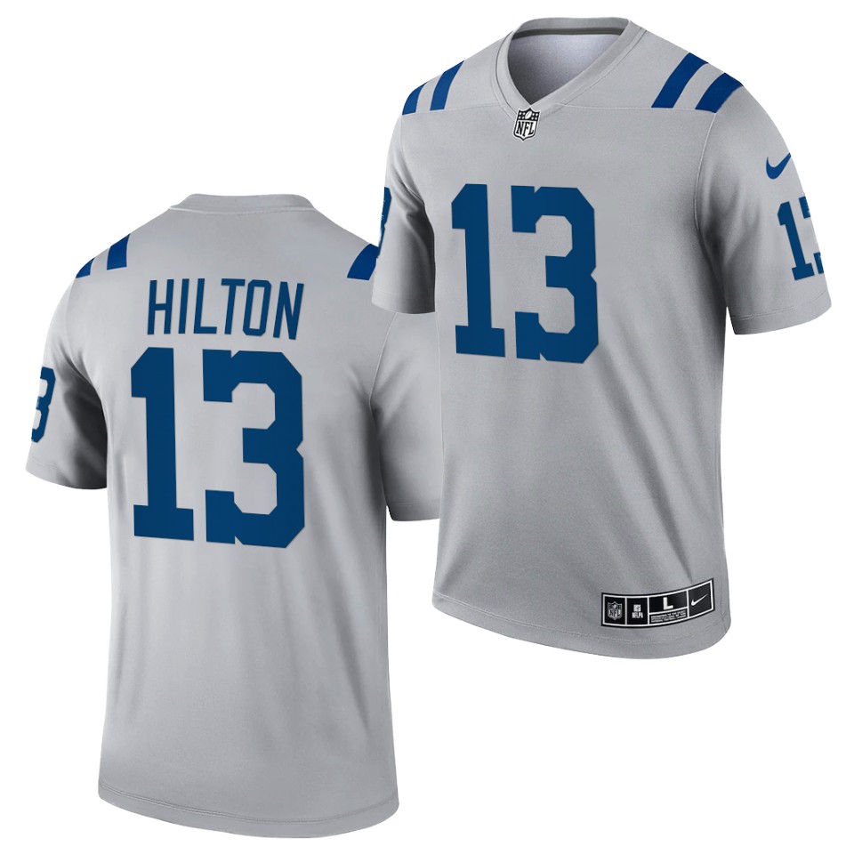 Mens Indianapolis Colts #13 T. Y. Hilton Nike Gray Inverted Legend Jersey