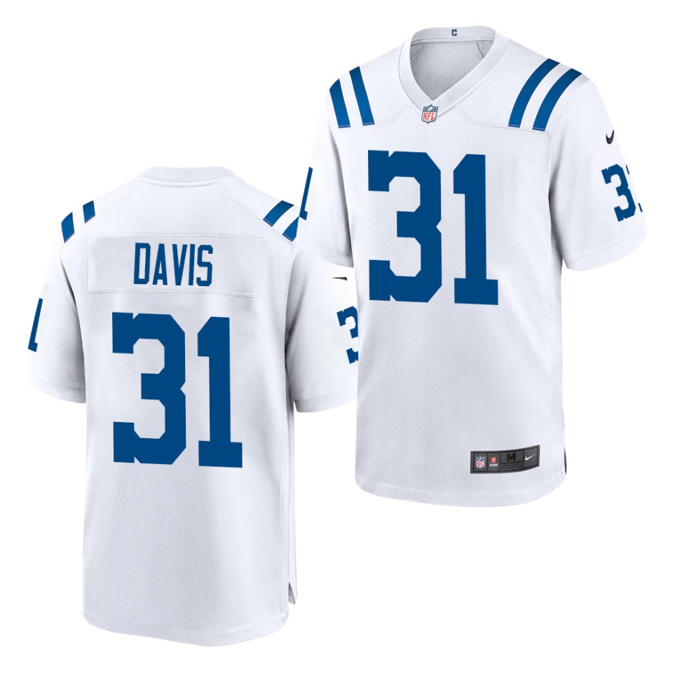 Mens Indianapolis Colts #31 Shawn Davis Nike White Vapor Limited Jersey