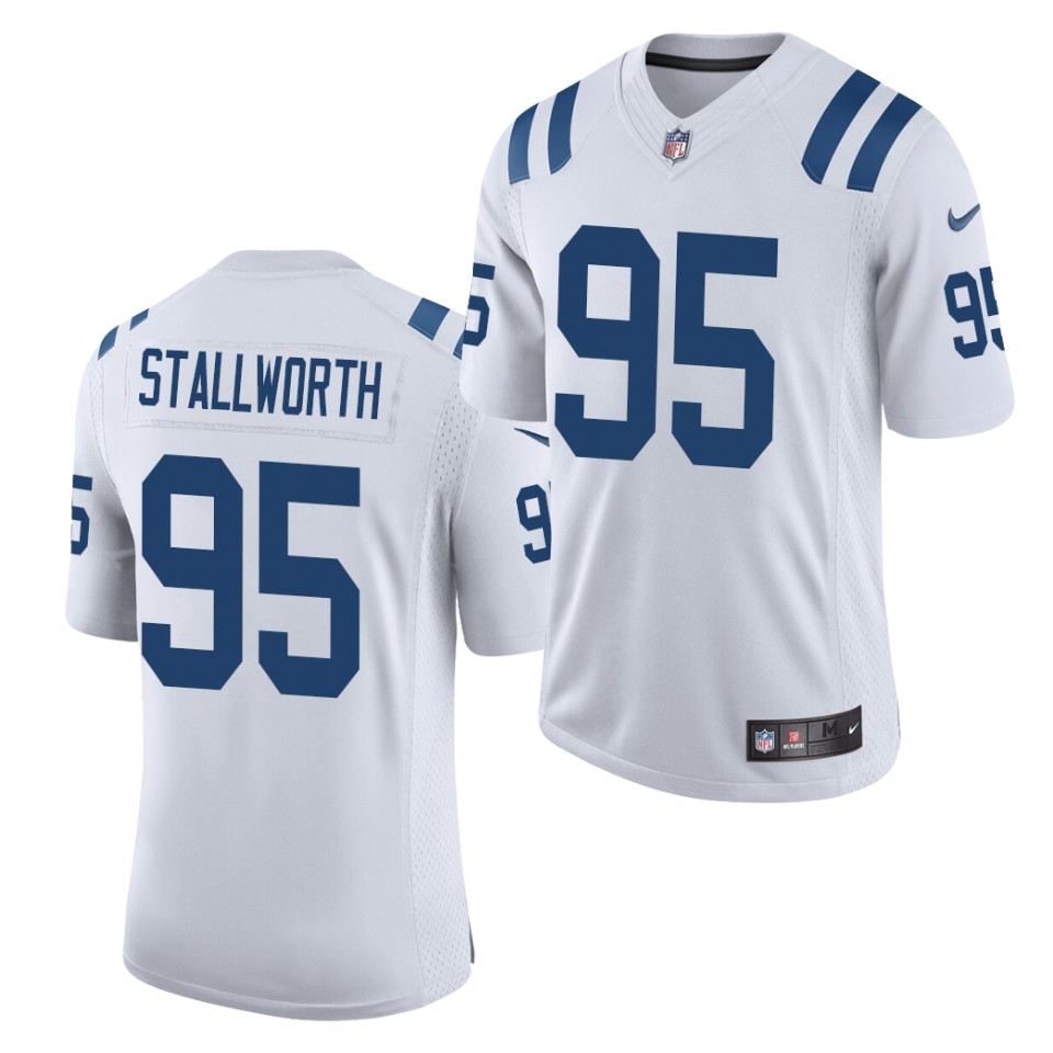Mens Indianapolis Colts #95 Taylor Stallworth White Vapor Limited Jersey