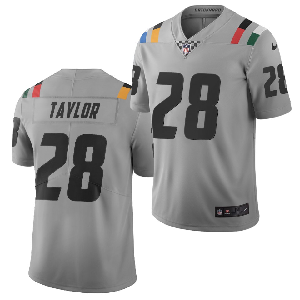 Mens Indianapolis Colts #28 Jonathan Taylor Nike Gray Indianapolis City Edition Jersey