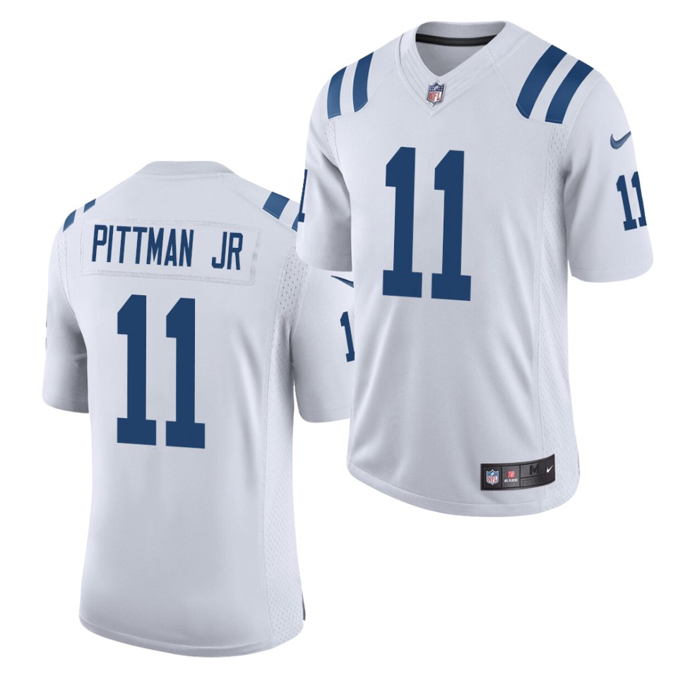 Mens Indianapolis Colts #11 Michael Pittman Jr. Nike White Vapor Limited Jersey
