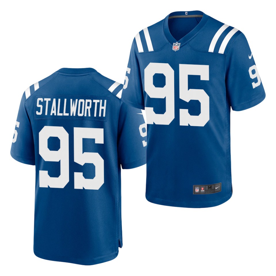 Mens Indianapolis Colts #95 Taylor Stallworth Nike Royal Vapor Limited Jersey