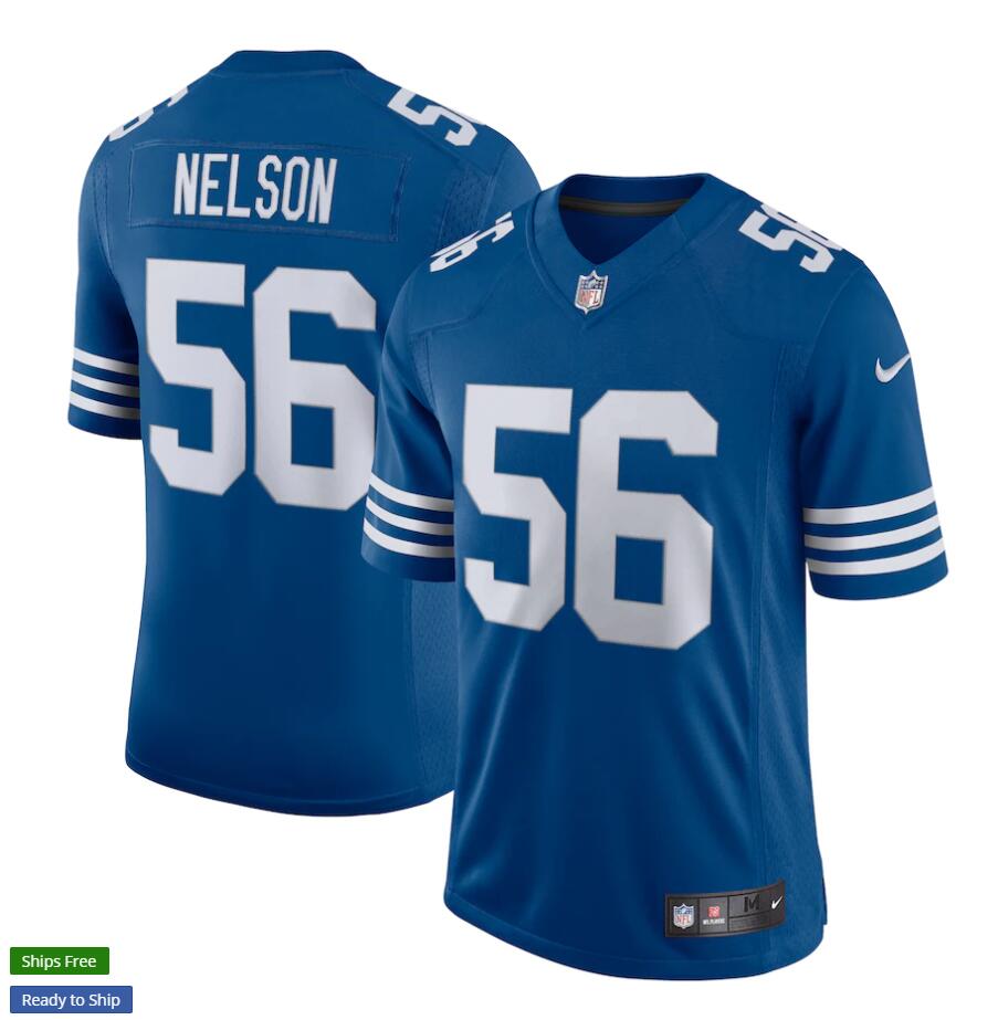 Mens Indianapolis Colts #56 Quenton Nelson Nike Royal Alternate Retro Vapor Limited Jersey