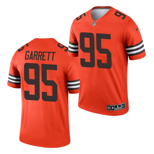 Mens Cleveland Browns #95 Myles Garrett Nike Orange 2021 Inverted Legend Jersey