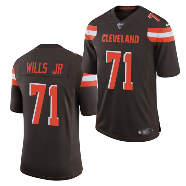 Mens Cleveland Browns #71 Jedrick Wills Jr. Stitched Nike 2018 Brown Vapor Player Limited Jersey