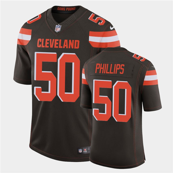 Mens Cleveland Browns #50 Jacob Phillips Stitched Nike Brown Vapor Player Limited Jersey
