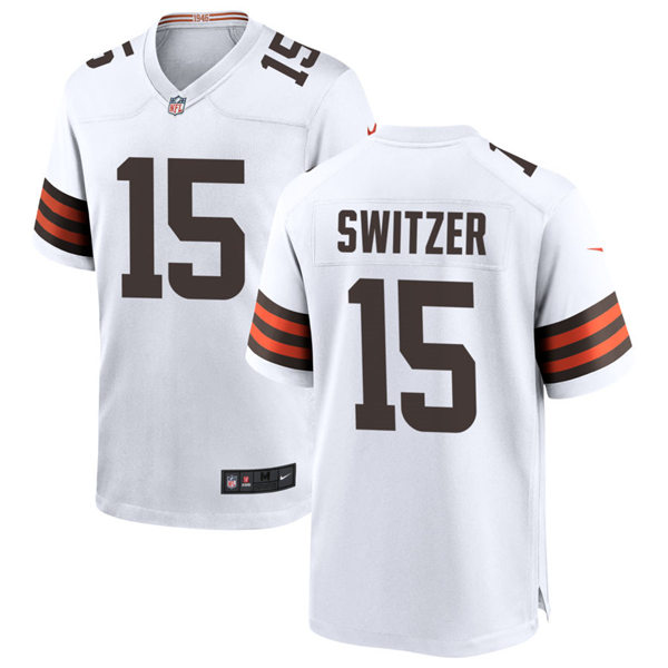 Mens Cleveland Browns #15 Ryan Switzer Nike White Away Vapor Limited Jersey