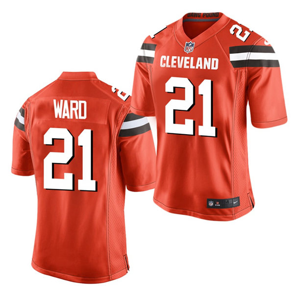 Mens Cleveland Browns #21 Denzel Ward Stitched Nike 2018 Orange Vapor Player Limited Jersey