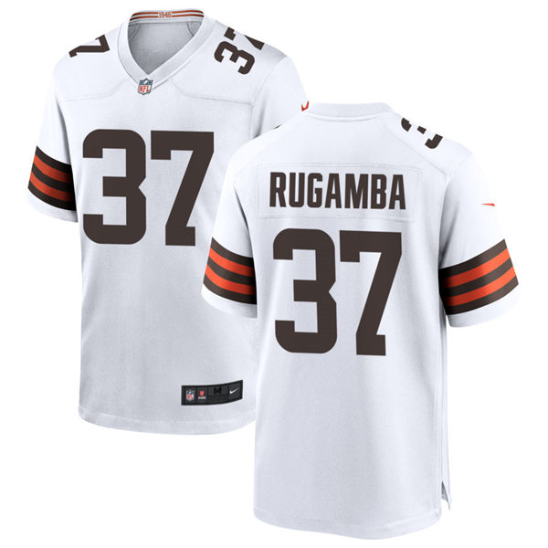 Mens Cleveland Browns #37 Emmanuel Rugamba Nike Brown Home Vapor Limited Jersey