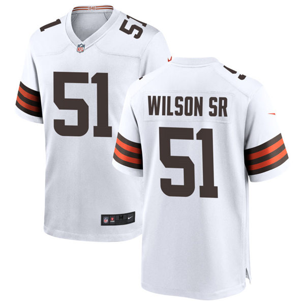 Mens Cleveland Browns #51 Mack Wilson Sr Nike White Away Vapor Limited Jersey