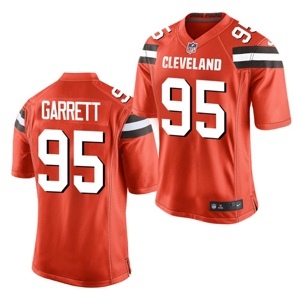Mens Cleveland Browns #95 Myles Garrett Stitched Nike 2018 Orange Vapor Player Limited Jersey