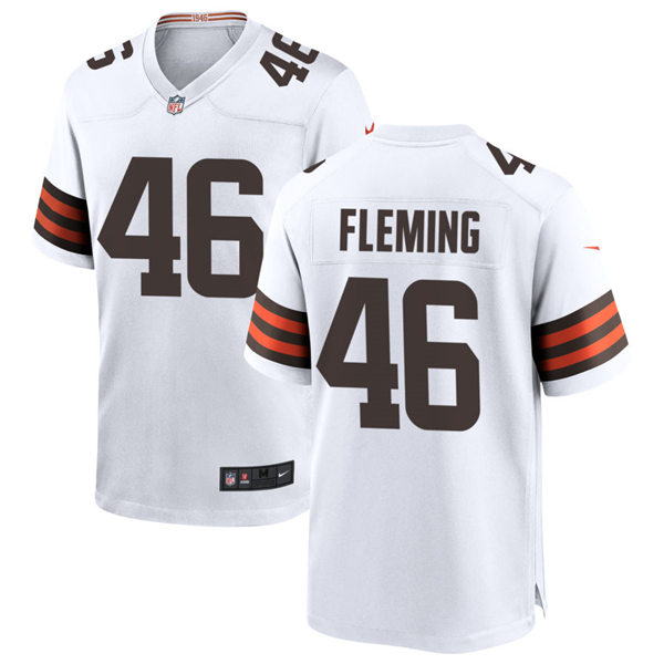 Mens Cleveland Browns Retired Player #46 Don Fleming Nike White Away Vapor Limited Jersey