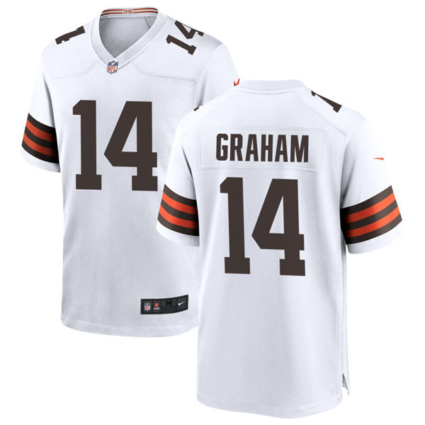 Mens Cleveland Browns Retired Player #14 Otto Graham Nike White Away Vapor Limited Jersey