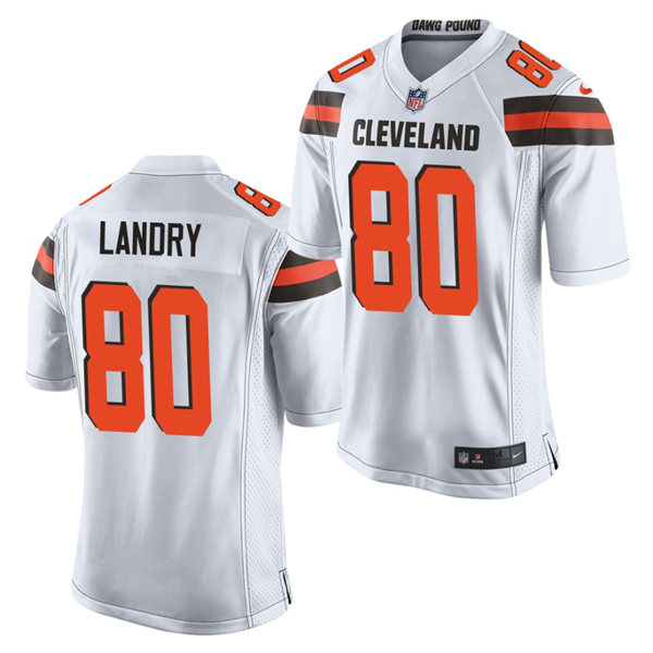Mens Cleveland Browns #80 Jarvis Landry Stitched Nike 2018 White Vapor Player Limited Jersey