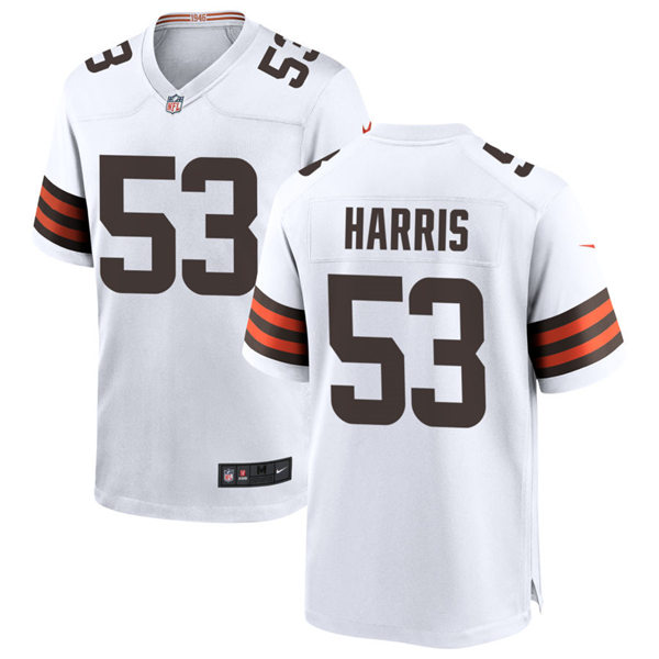 Mens Cleveland Browns #53 Nick Harris Nike White Away Vapor Limited Jersey