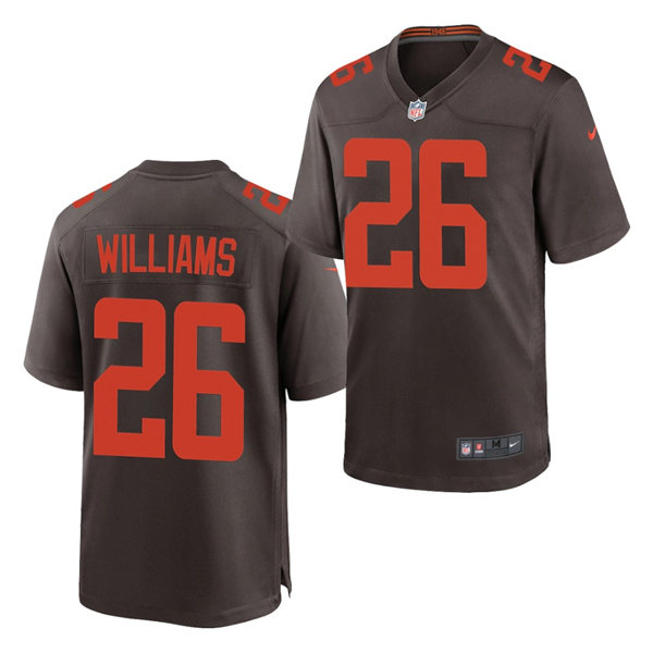 Mens Cleveland Browns #26 Greedy Williams Nike Brown Alternate Player Vapor Limited Jersey Mens Cleveland Browns #26 Greedy Williams Nike Brown Alternate Player Vapor Limited Jersey