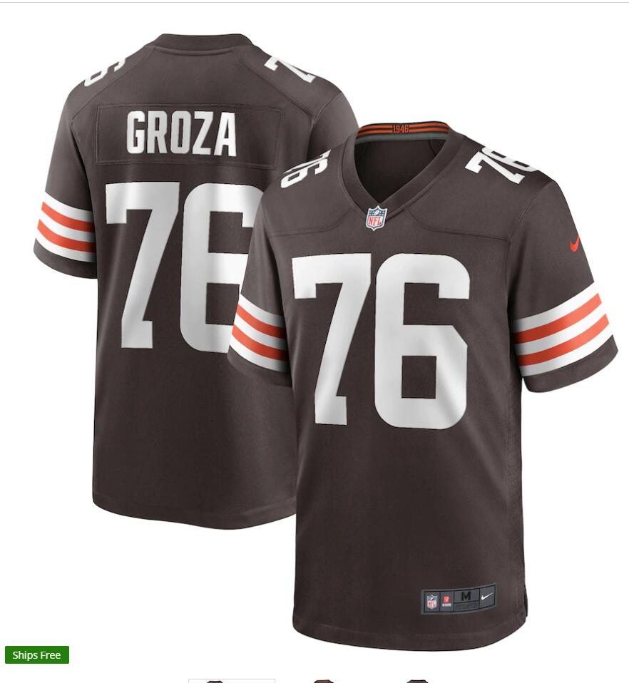 Mens Cleveland Browns Retired Player #76 Lou Groza Nike Brown Home Vapor Limited Jersey