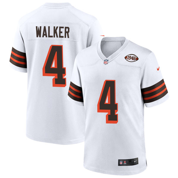 Mens Cleveland Browns #4 Anthony Walker Jr. Nike 2021 White Retro 1946 75th Anniversary Jersey Mens Cleveland Browns #4 Anthony Walker Jr. Nike 2021 White Retro 1946 75th Anniversary Jersey