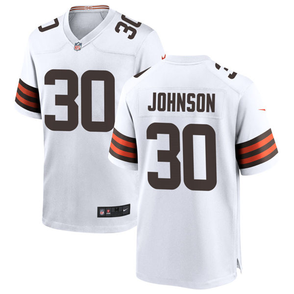 Mens Cleveland Browns #30 D'Ernest Johnson Nike Brown Home Vapor Limited Jersey