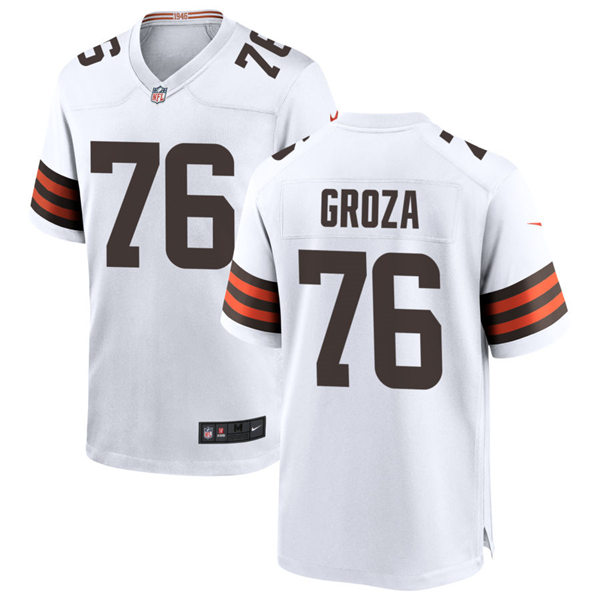 Mens Cleveland Browns Retired Player #76 Lou Groza Nike White Away Vapor Limited Jersey