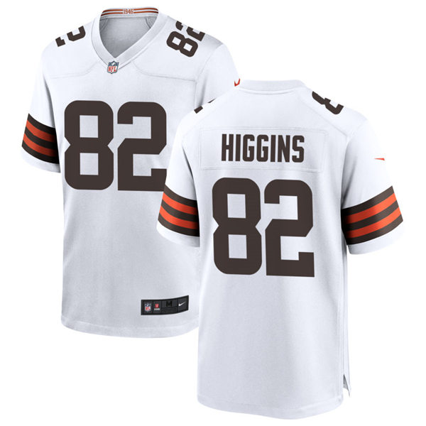 Mens Cleveland Browns #82 Rashard Higgins Nike White Away Vapor Limited Jersey