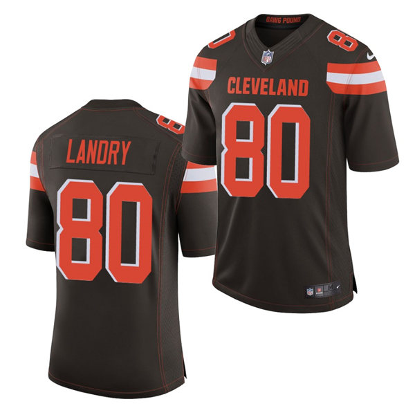 Mens Cleveland Browns #80 Jarvis Landry Stitched Nike 2018 Brown Vapor Player Limited Jersey