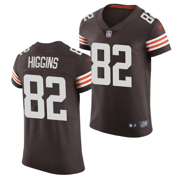 Mens Cleveland Browns #82 Rashard Higgins Nike Brown Home Vapor Limited Jersey