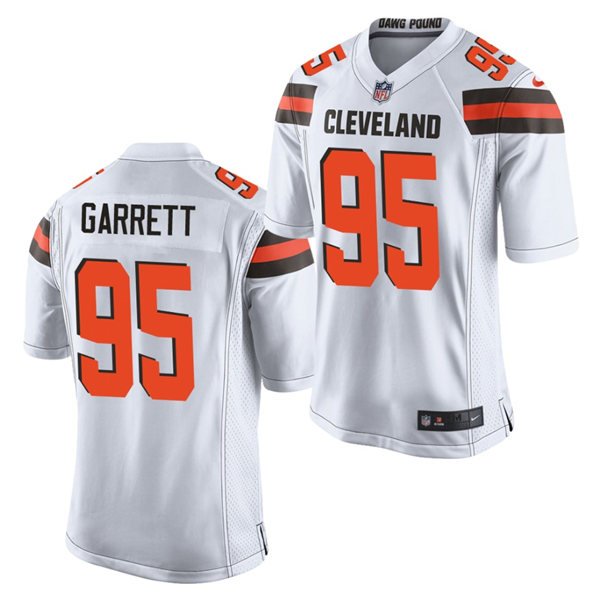 Mens Cleveland Browns #95 Myles Garrett Stitched Nike 2018 White Vapor Player Limited Jersey Mens Cleveland Browns #95 Myles Garrett Stitched Nike 2018 White Vapor Player Limited Jersey