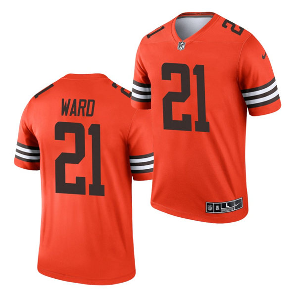 Mens Cleveland Browns #21 Denzel Ward Nike Orange 2021 Inverted Legend Jersey Mens Cleveland Browns #21 Denzel Ward Nike Orange 2021 Inverted Legend Jersey