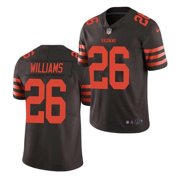 Mens Cleveland Browns #26 Greedy Williams Nike Brown Color Rush Legend Player Jersey