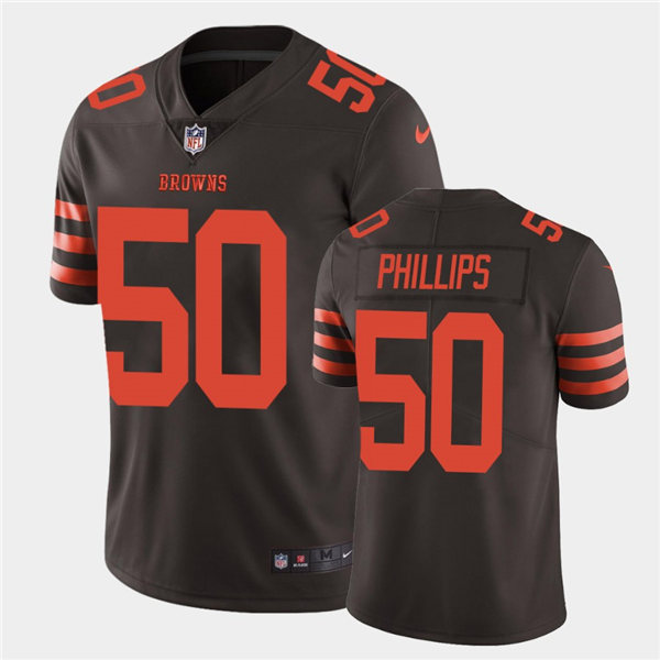 Mens Cleveland Browns #50 Jacob Phillips Nike Brown Color Rush Legend Player Jersey Mens Cleveland Browns #50 Jacob Phillips Nike Brown Color Rush Legend Player Jersey