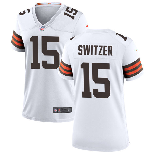 Womens Cleveland Browns #15 Ryan Switzer Nike White Away Vapor Limited Jersey