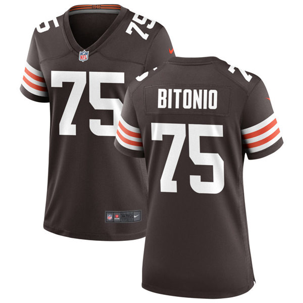 Womens Cleveland Browns #75 Joel Bitonio Nike Brown Home Vapor Limited Jersey Womens Cleveland Browns #75 Joel Bitonio Nike Brown Home Vapor Limited Jersey