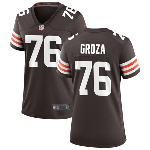 Womens Cleveland Browns Retired Player #76 Lou Groza Nike Brown Home Vapor Limited Jersey
