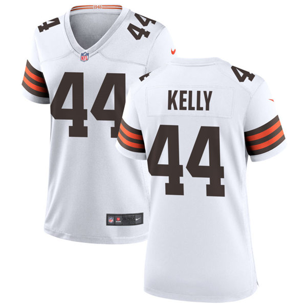 Womens Cleveland Browns Retired Player #44 Leroy Kelly Nike White Away Vapor Limited Jersey