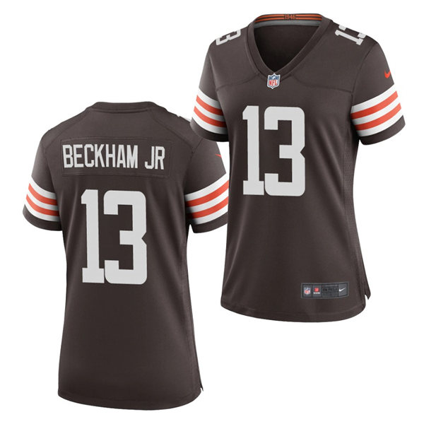 Womens Cleveland Browns #13 Odell Beckham Jr. Nike Brown Home Vapor Limited Jersey Womens Cleveland Browns #13 Odell Beckham Jr. Nike Brown Home Vapor Limited Jersey