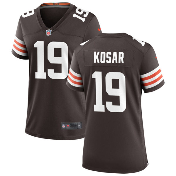 Womens Cleveland Browns Retired Player #19 Bernie Kosar Nike Brown Home Vapor Limited Jersey