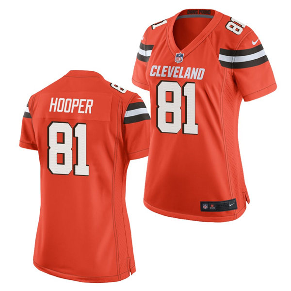 Womens Cleveland Browns #81 Austin Hooper Stitched Nike 2018 Orange Vapor Player Limited Jersey