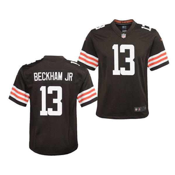 Youth Cleveland Browns #13 Odell Beckham Jr. Nike Brown Home Vapor Limited Jersey Youth Cleveland Browns #13 Odell Beckham Jr. Nike Brown Home Vapor Limited Jersey