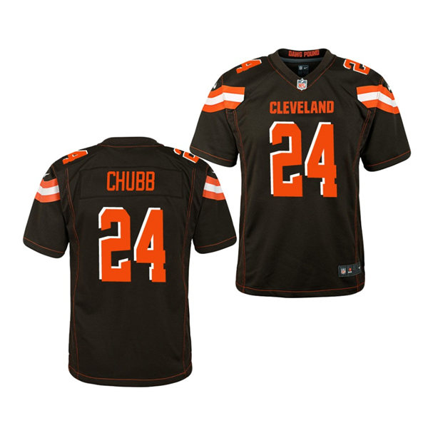 Youth Cleveland Browns #24 Nick Chubb Stitched Nike 2018 Brown Vapor Player Limited Jersey Youth Cleveland Browns #24 Nick Chubb Stitched Nike 2018 Brown Vapor Player Limited Jersey