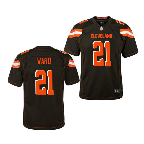 Youth Cleveland Browns #21 Denzel Ward Stitched Nike 2018 Brown Vapor Player Limited Jersey