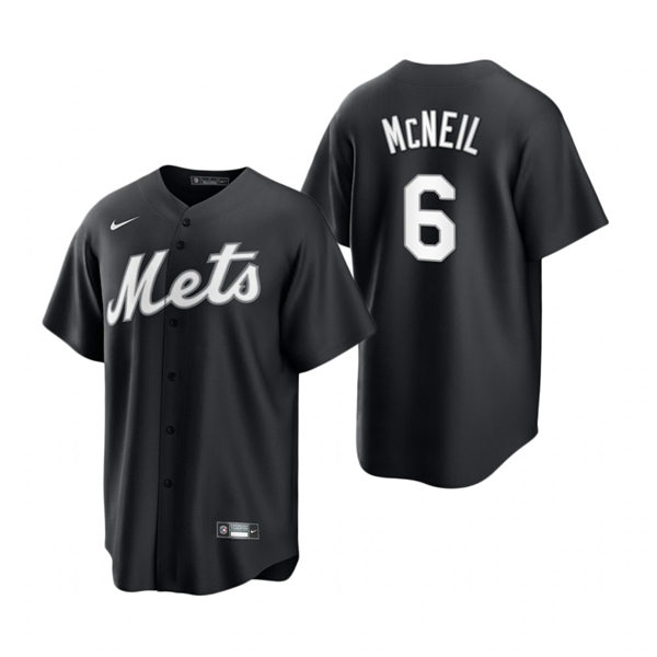 Mens New York Mets #6 Jeff McNeil Nike Stitched 2021 Black Fashion Jersey