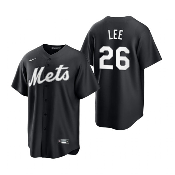 Mens New York Mets #26 Khalil Lee Nike Stitched 2021 Black Fashion Jersey