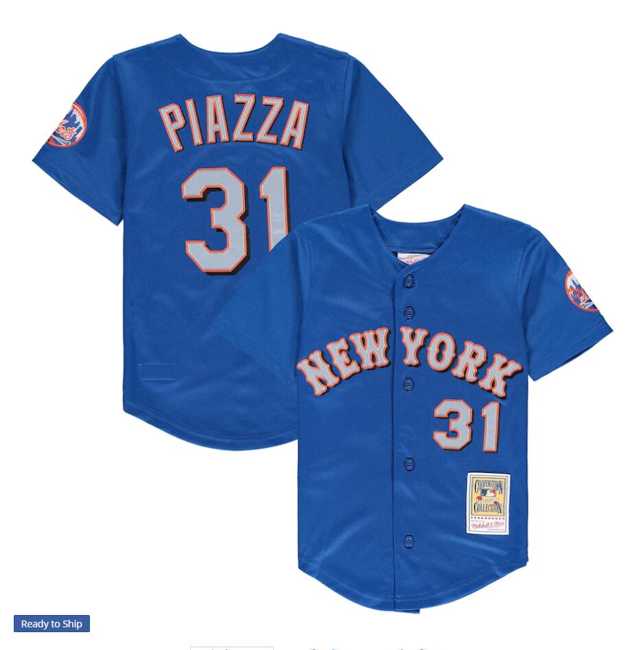 Mens New York Mets #31 Mike Piazza Mitchell&Ness Royal Grey New York Cooperstown Collection Jersey Mens New York Mets #31 Mike Piazza Mitchell&Ness Royal Grey New York Cooperstown Collection Jersey
