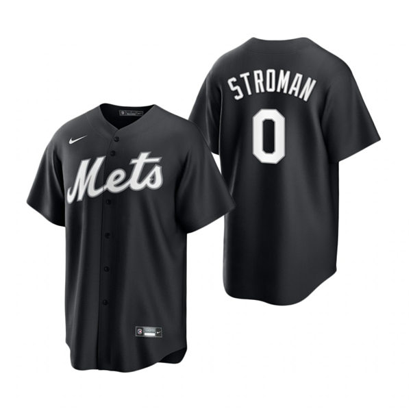 Mens New York Mets #0 Marcus Stroman Nike Stitched 2021 Black Fashion Jersey