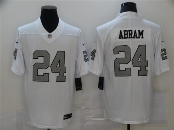 Mens Las Vegas Raiders #24 Johnathan Abram Nike White Color Rush Legend Player Jersey
