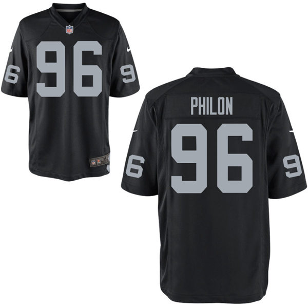 Mens Las Vegas Raiders #96 Darius Philon Nike Black Vapor Limited Jersey