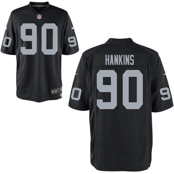 Mens Las Vegas Raiders #90 Johnathan Hankins Nike Black Vapor Limited Jersey