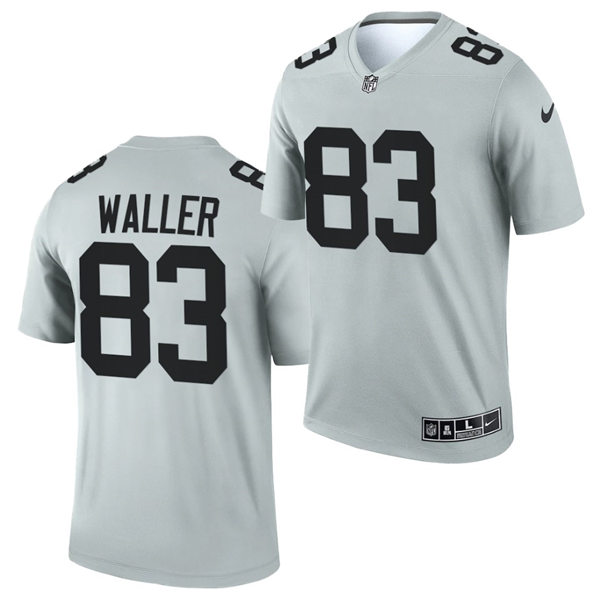 Men Las Vegas Raiders #83 Darren Waller Nike 2021 Silver Inverted Legend Jersey